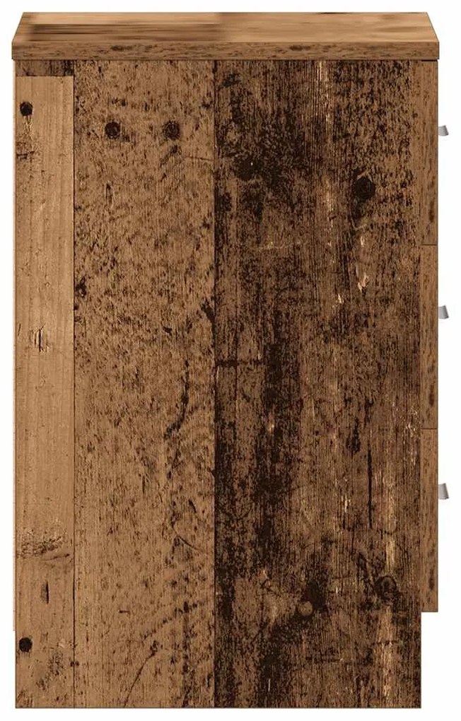 2 db antik fa szerelt fa éjjeliszekrények 38x35x55 cm