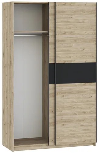 BERNO 120 cm. Gardróbszekrény Tölgy/Antracit Színben