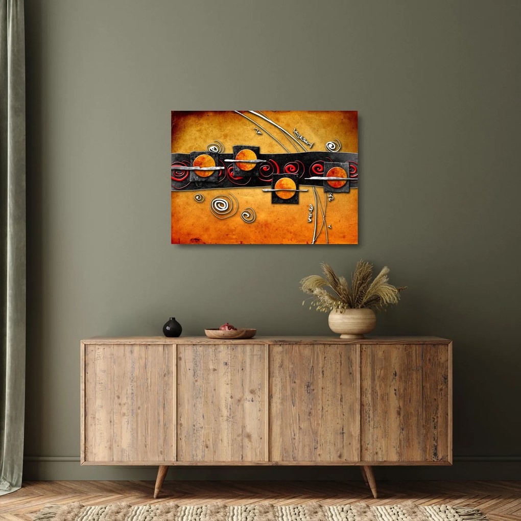 Az absztrakció képe - Bolygók (üvegen) (70x50 cm)