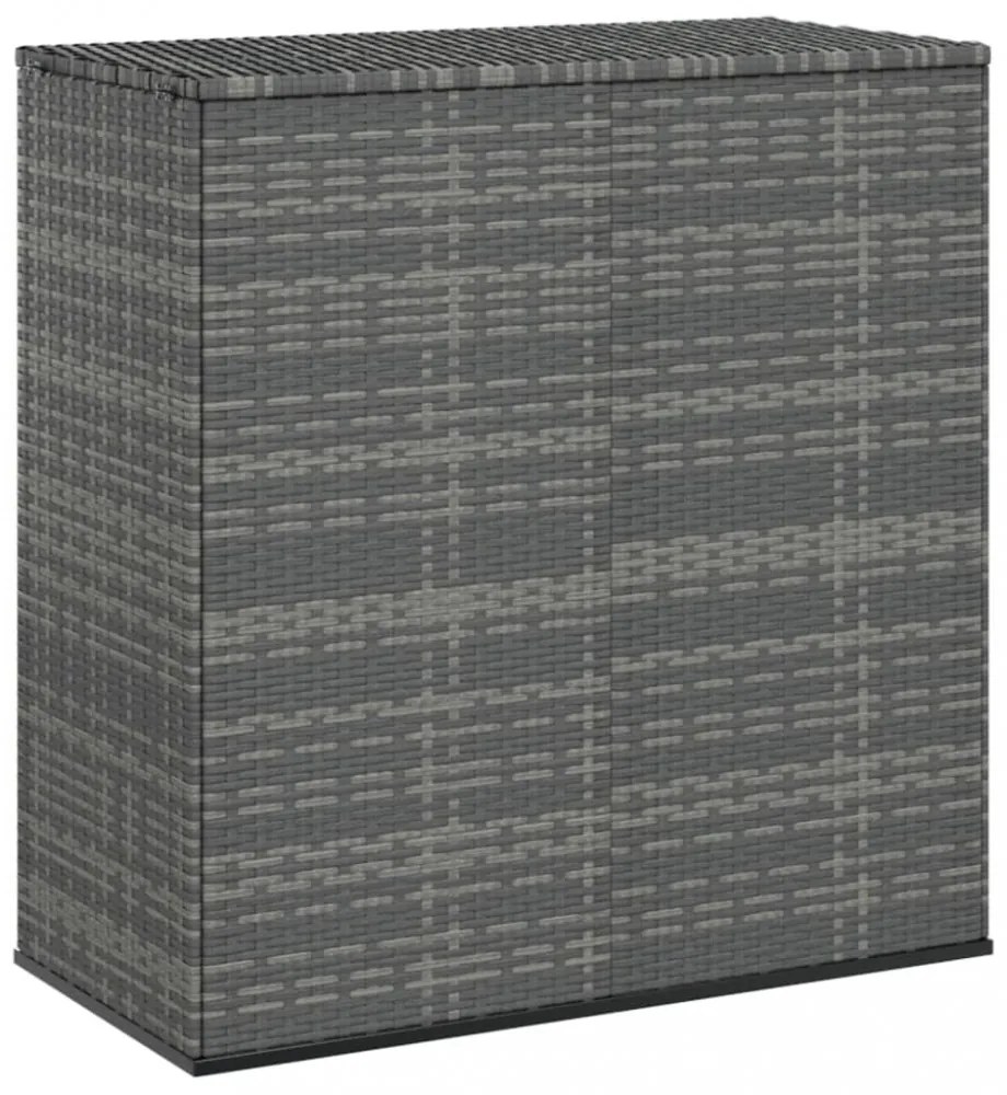 szürke polyrattan kerti párnatartó doboz 100 x 49 x 103,5 cm