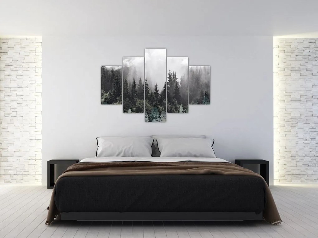 Kép - Erdő illusztrált elemekkel (150x105 cm)