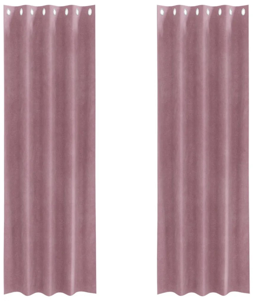 Függönyök 2 pcs Sötét rózsaszín 140 x 245 cm Bársony
