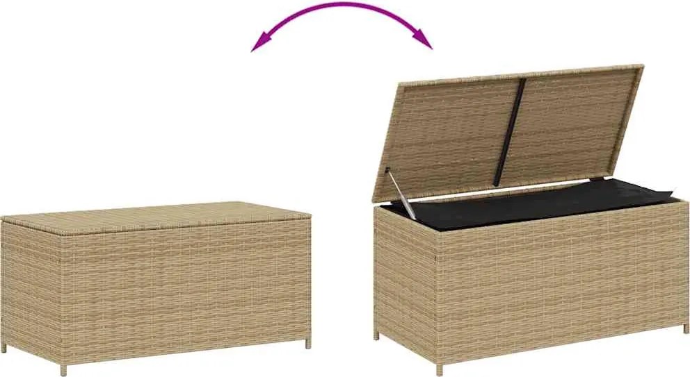 vidaXL vegyes bézs polyrattan kerti tárolóláda 190 L