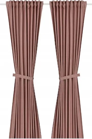 Ikea Lenda Függöny megkötős 2 db 140x300 cm Barna-piros