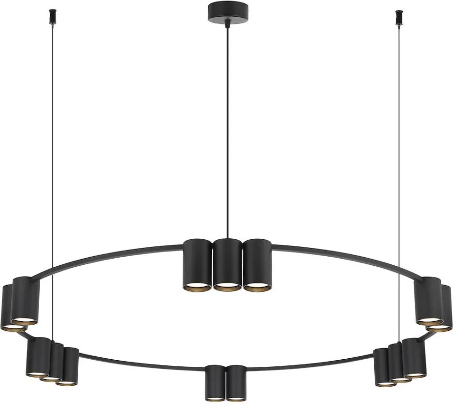 MILAGRO ML0376 GENESIS Modern Led Függesztett Lámpa Fekete GU10 IP20