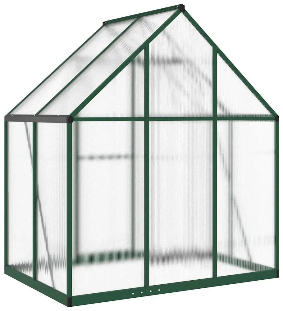 zöld alumínium melegház alapvázzal 169 x 114 x 195 cm