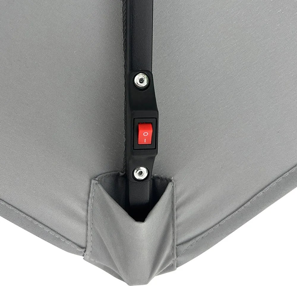 AVENBERG SUNNY LED 300 Nagy állítható napernyő, átmérő 3M, szürke