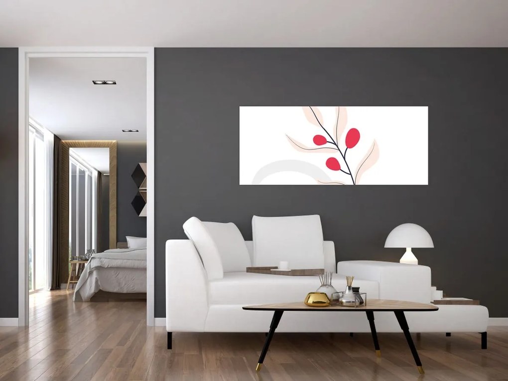 Kép - Rózsaszín virágos absztrakció N⁰3 (120x50 cm)