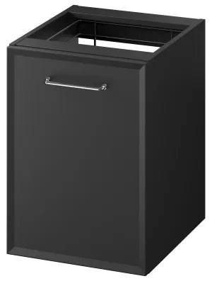 Cersanit S1022-012 - Falra szerelhető fürdőszobai szekrény szennyeskosárral MILLE 40x45 cm fekete