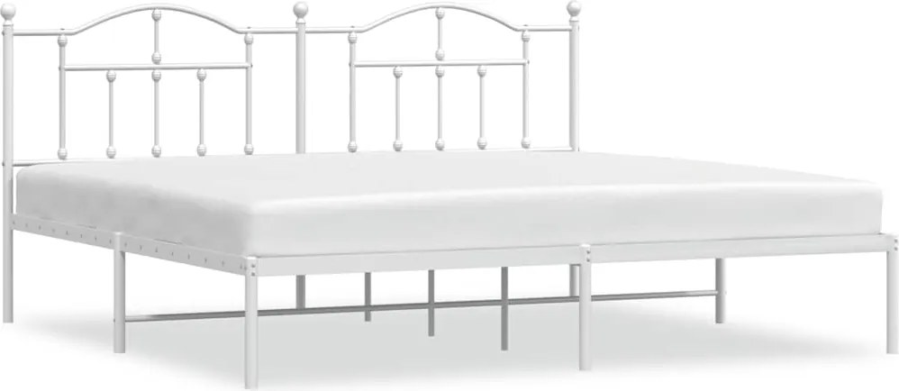 vidaXL fehér fém ágykeret fejtámlával 193 x 203 cm