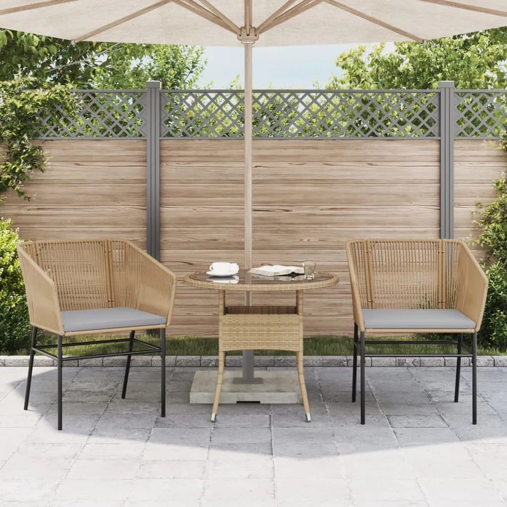 2 db barna polyrattan kerti szék párnákkal
