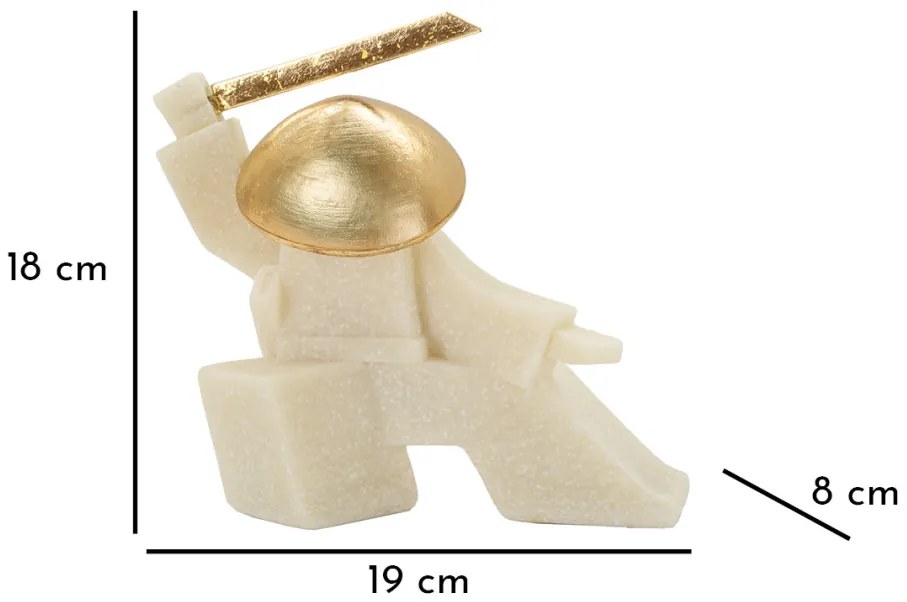Szamuráj oda quarzy -b- 19x8x18cm