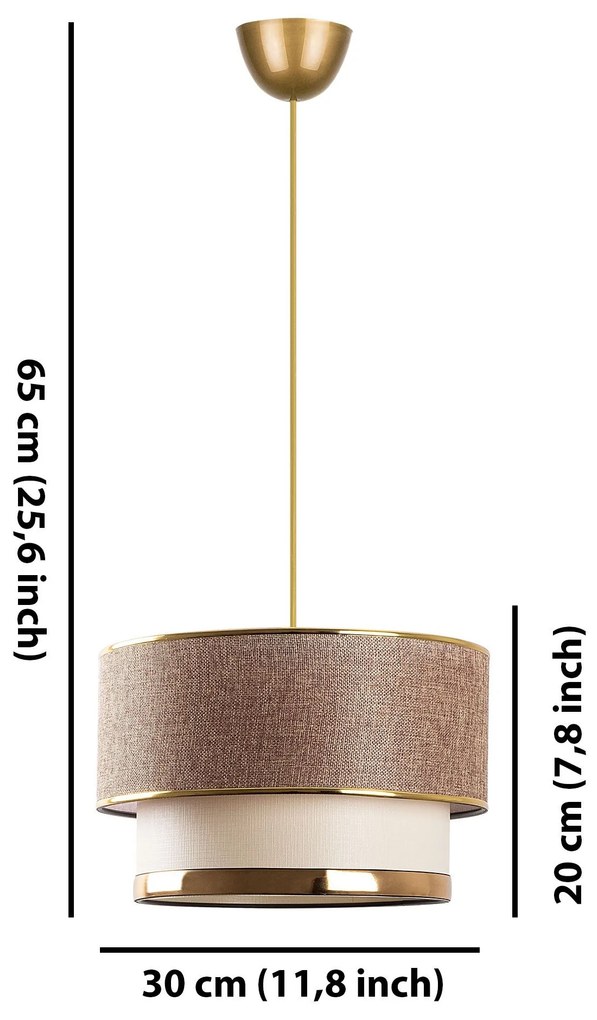 Függőlámpa, Cake - Beige, Gold