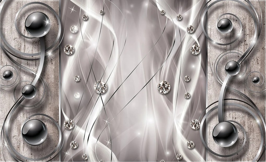 Flizelin fotótapéta Metál és Gyémánt Luxus 3D design 200x140 +ragasztó