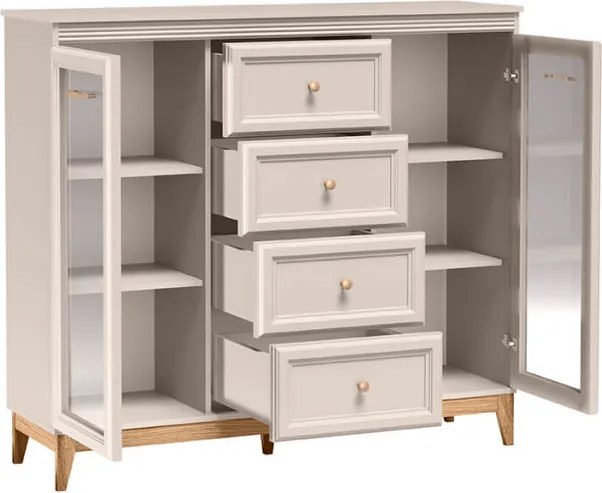 Aldabra Windsor W-7 vitrin, kasmír / természetes tölgy