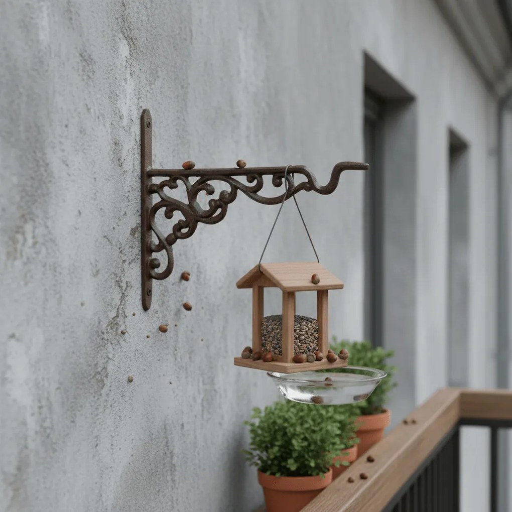 Öntöttvas virágtartó konzol, 21 cm