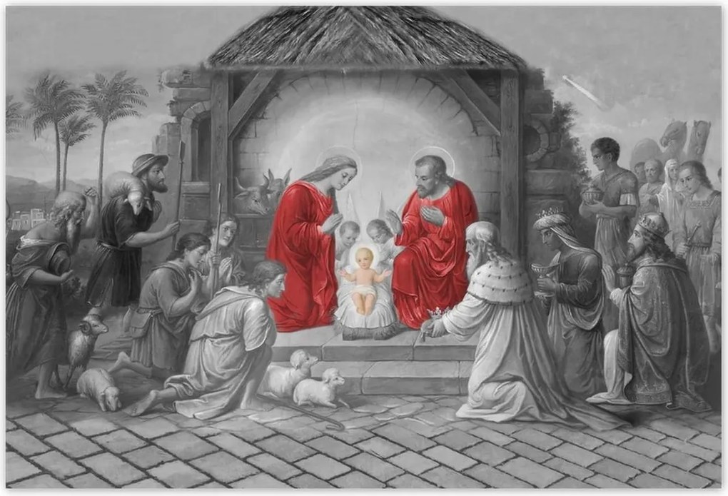 Poszterek 185x125 Szent család piros