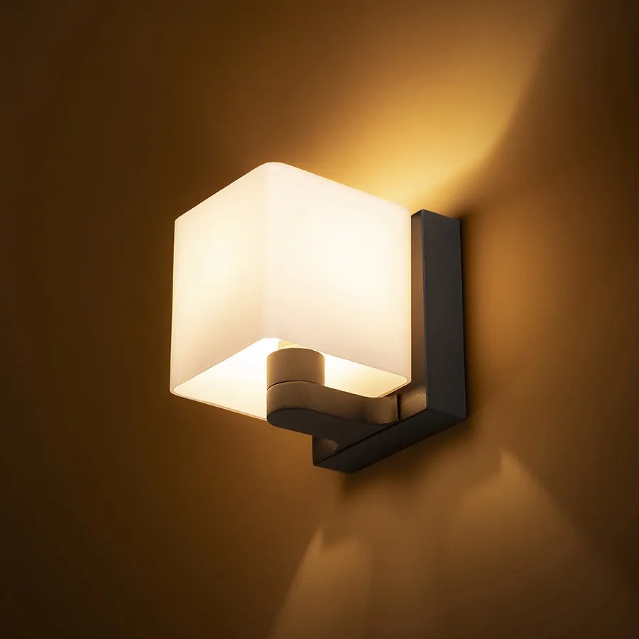 RENDL PHILLY fali lámpa fekete opálüveg 230V LED G9 7W
