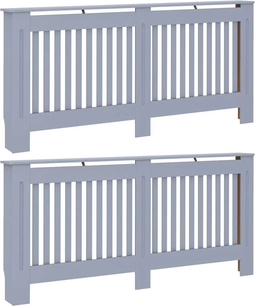 vidaXL Radiátor fedezék 2 pcs Szürke 172 x 19 x 81,5 cm Faanyag