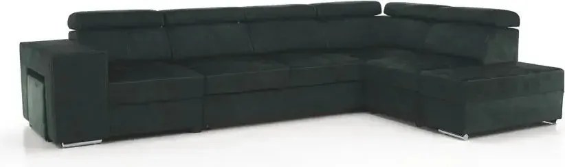 Ülőgarnitúra, smaragdzöld, jobbos, MALAGA BIG