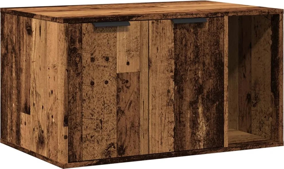 vidaXL antik fa színű szerelt fa macskaalomdoboz 80 x 50 x 45 cm