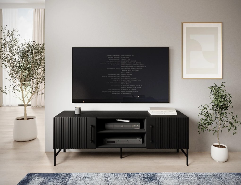 RTV asztal RAFTT 152x55 cm, fekete