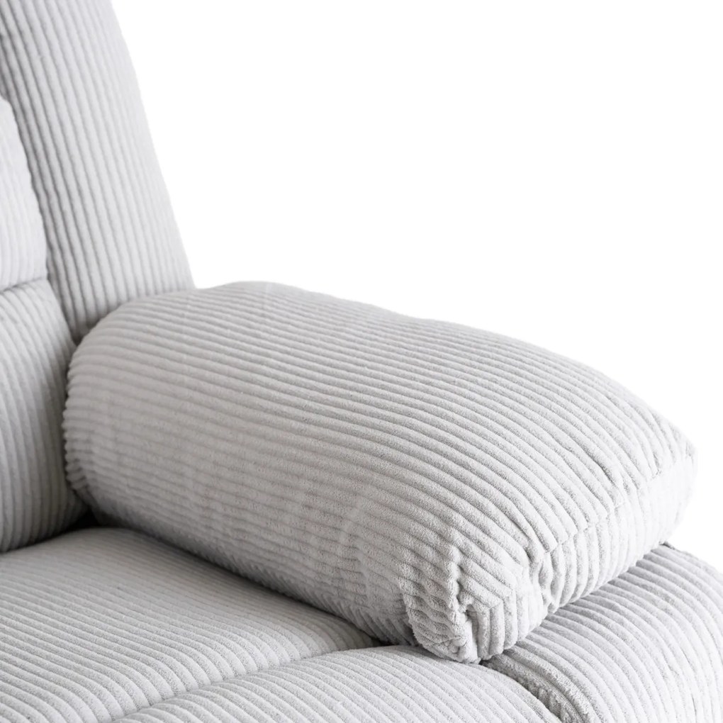 Modern Relaxfotel Szürke Kordbársony Kárpittal. ARTURO