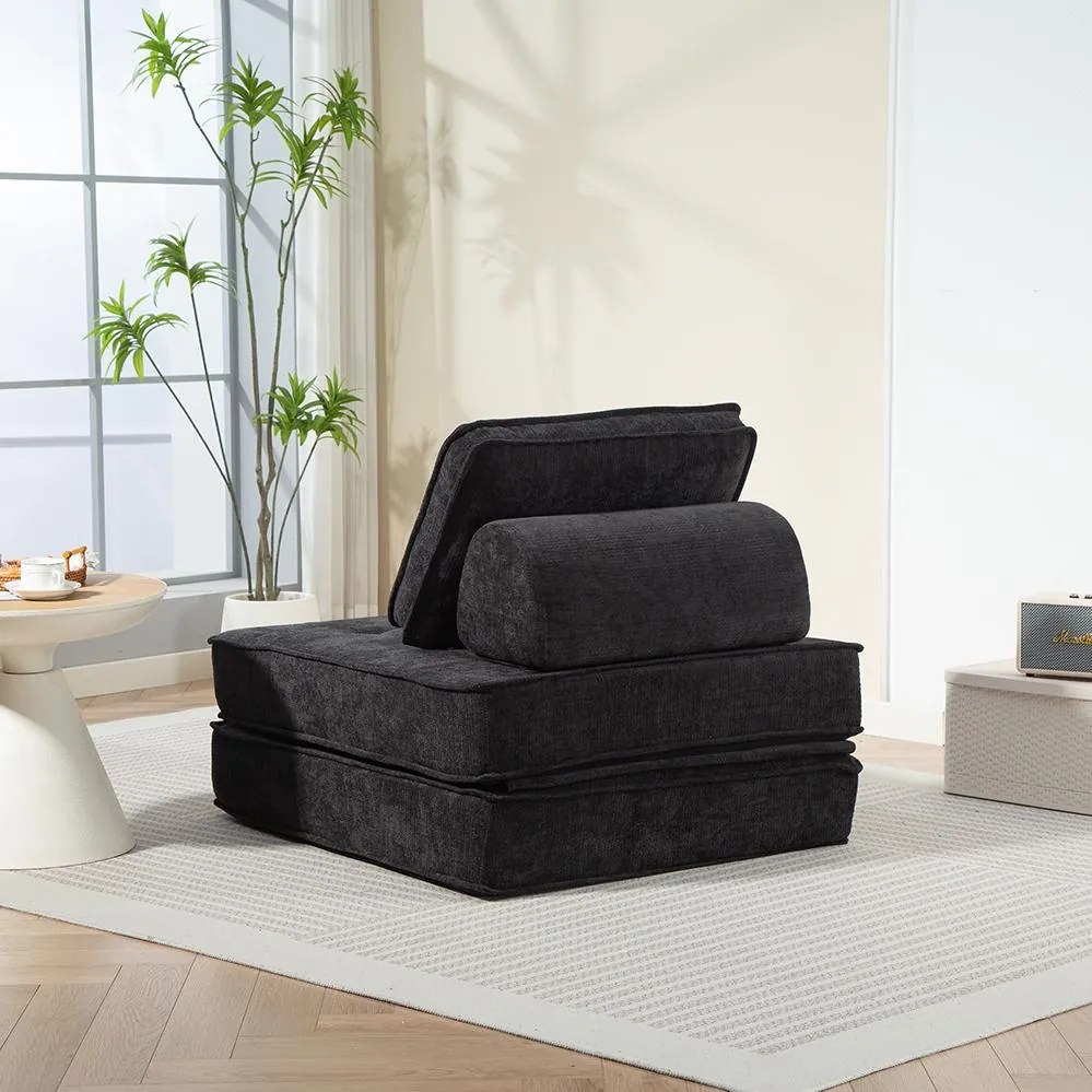 CALMERO kinyitható, multifunkciós kanapé - fekete