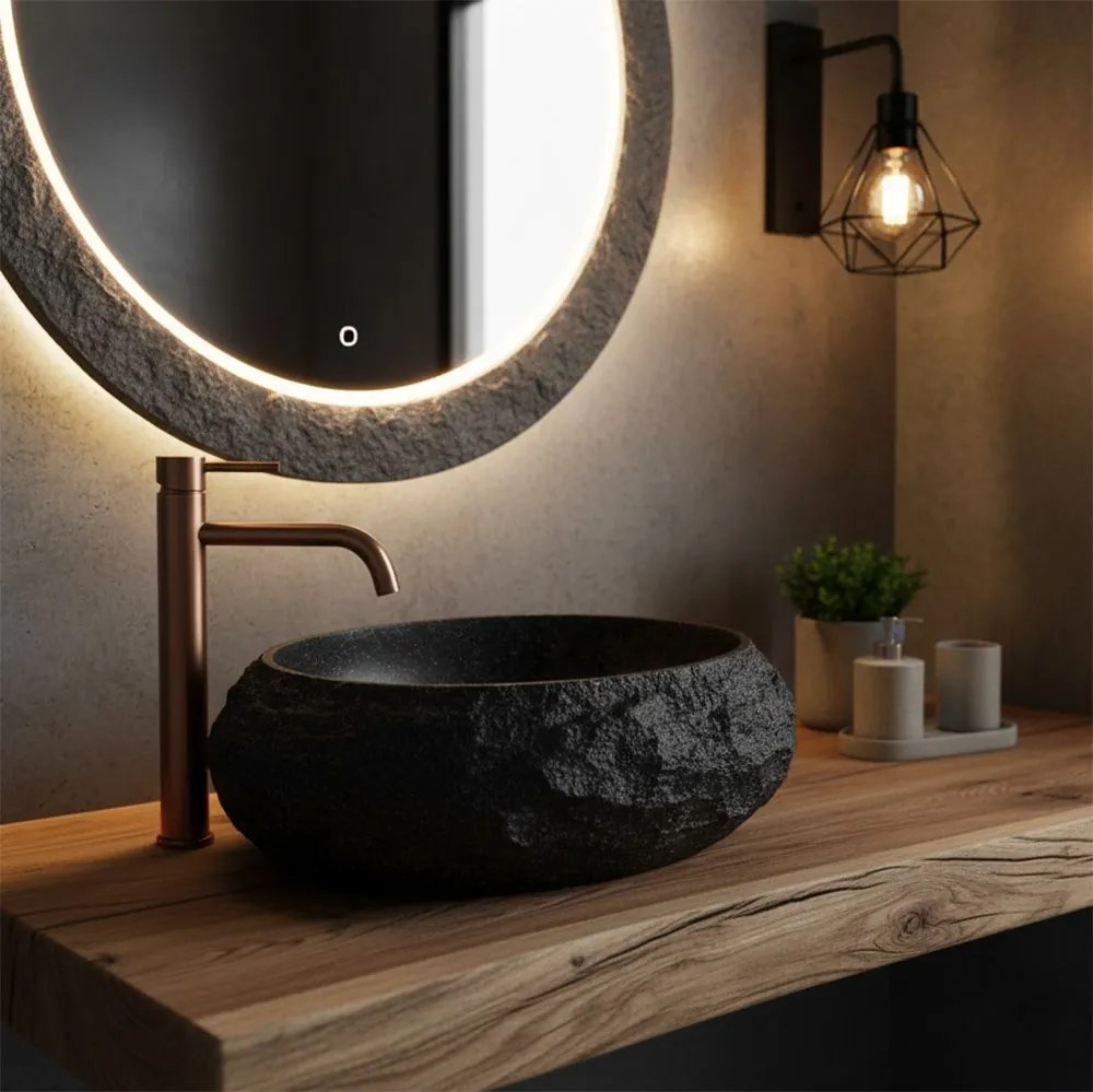 Rea Mika, pultra szerelhető mosdó 480x380x155 mm, kőutánzat, REA-U4333
