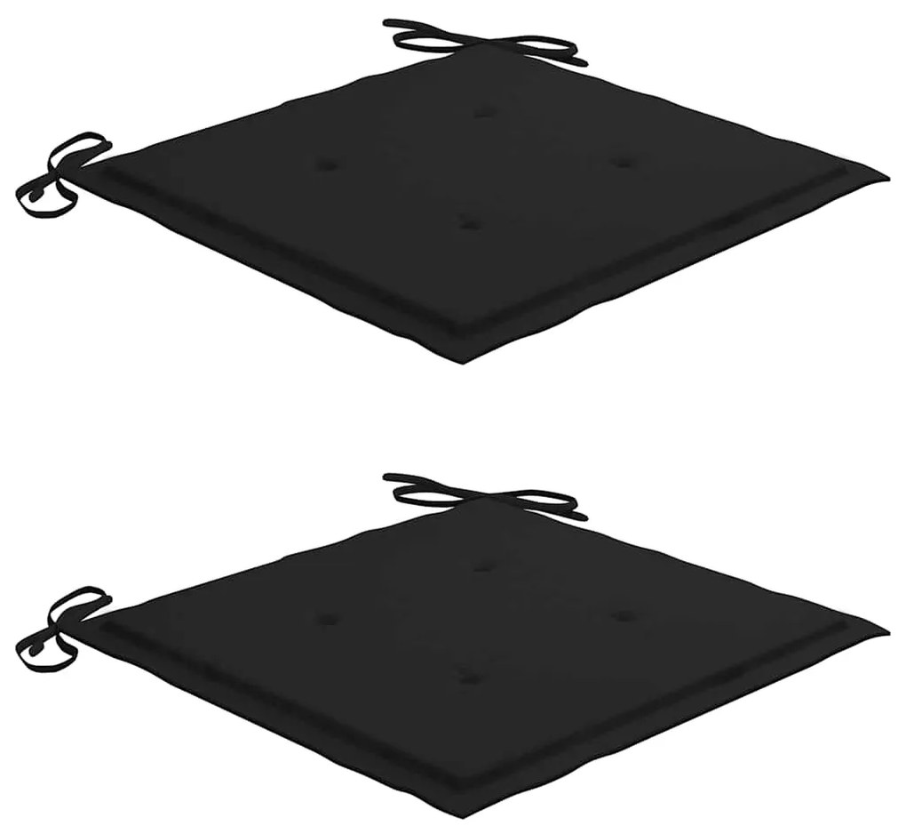 vidaXL tömör tíkfa hintaszék fekete párnával