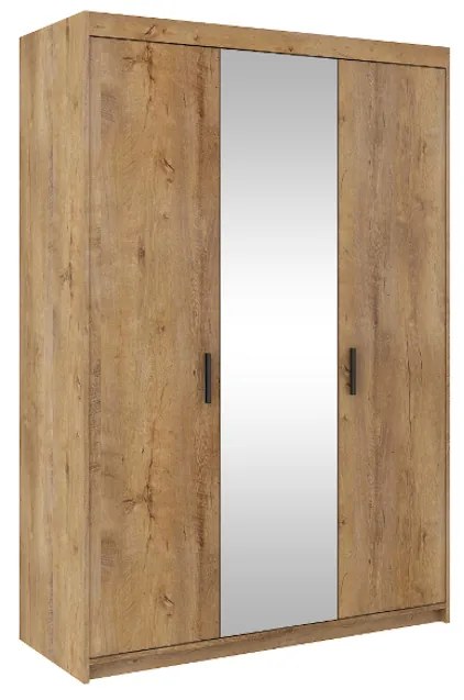 ELLENA 3D ruhásszekrény, 190x133x53 cm, lefkas tölgy