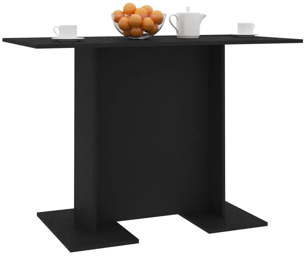 Fekete szerelt fa étkezőasztal 110 x 60 x 75 cm