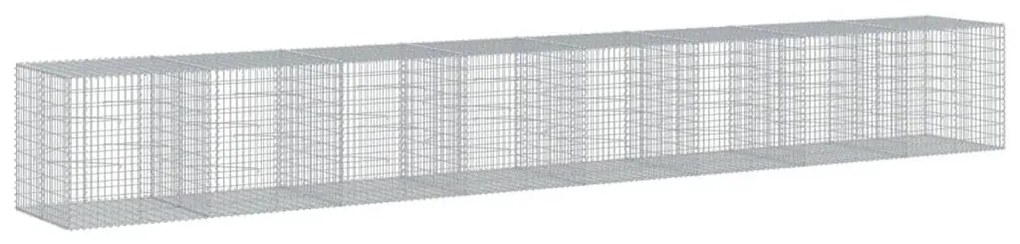 horganyzott vas gabion kosár fedéllel 800 x 100 x 100 cm