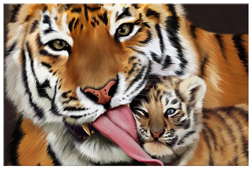 Gario Vászonkép Tigris és kis tigris Méret: 30 x 20 cm