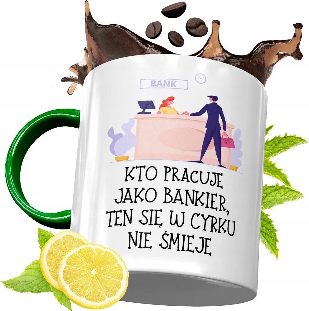 Zöld Bögre Bankárnak Születésnapi Ajándék fényképes nyomtatással