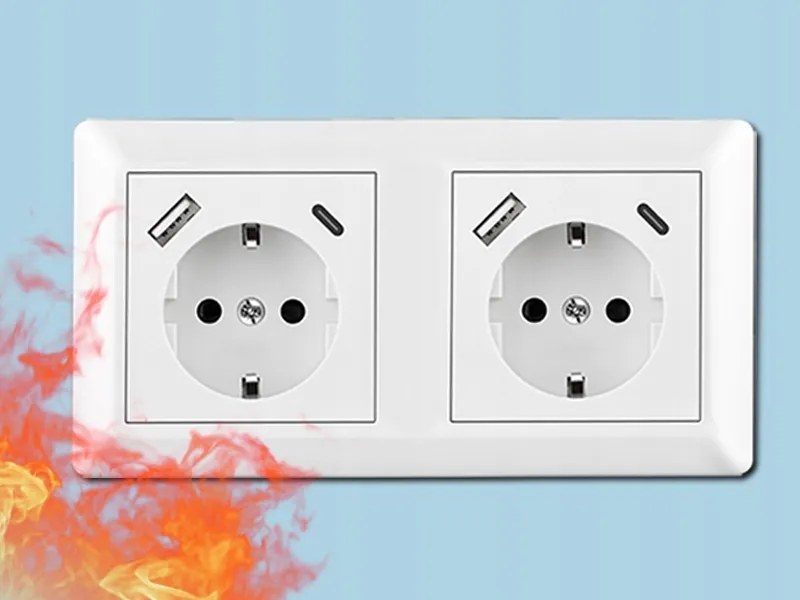 250V 16A Fehér Aljzat Dupla Aljzat Usb Töltővel A+c