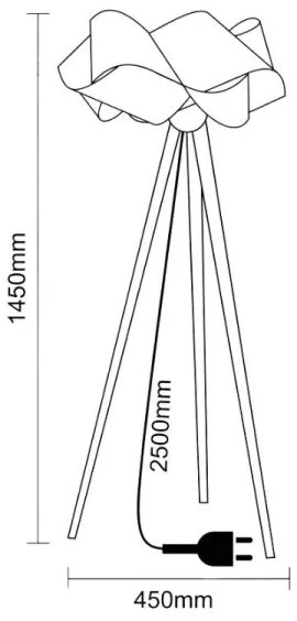 Fából készült állólámpa 1xE27/60W/230V tömör/furnér/kőris
