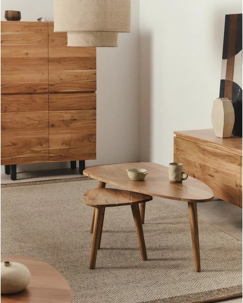 Natúr színű akácfa dohányzóasztal 60x110,5 cm Duvani – Kave Home