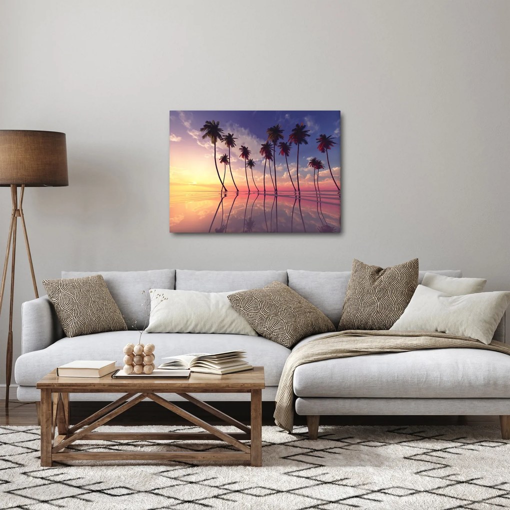 A felszín fölé emelkedő pálmafák képe (70x50 cm)