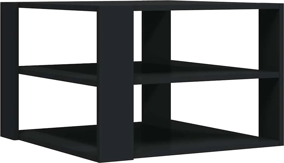 vidaXL fekete szerelt fa dohányzóasztal 58 x 58 x 40 cm