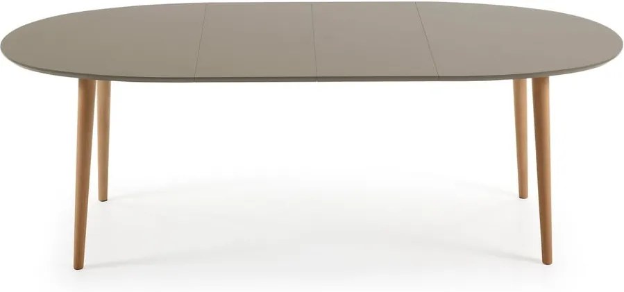 Oakland szürke ovális bővíthető étkezőasztal, 140 x 90 cm - Kave Home
