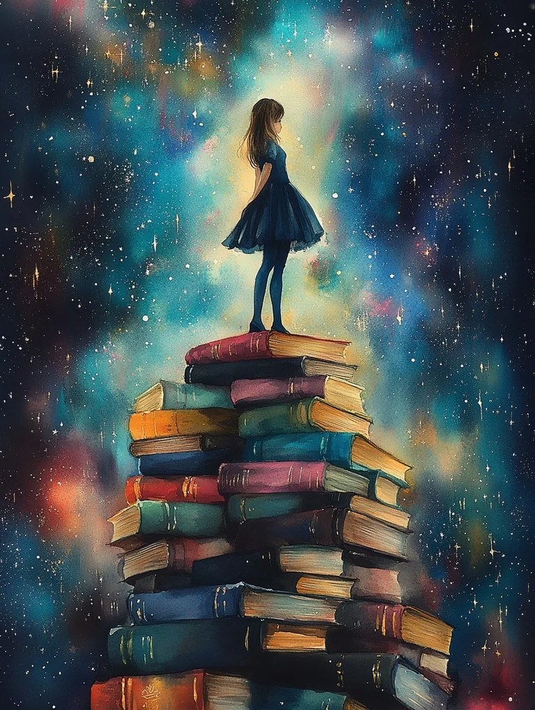 Vászonkép Canvas Fantasy Gyerek Lány Könyvek Csillagok 75x100