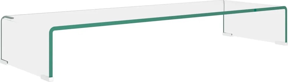 vidaXL TV/monitor állvány átlátszó üveg 90x30x13 cm