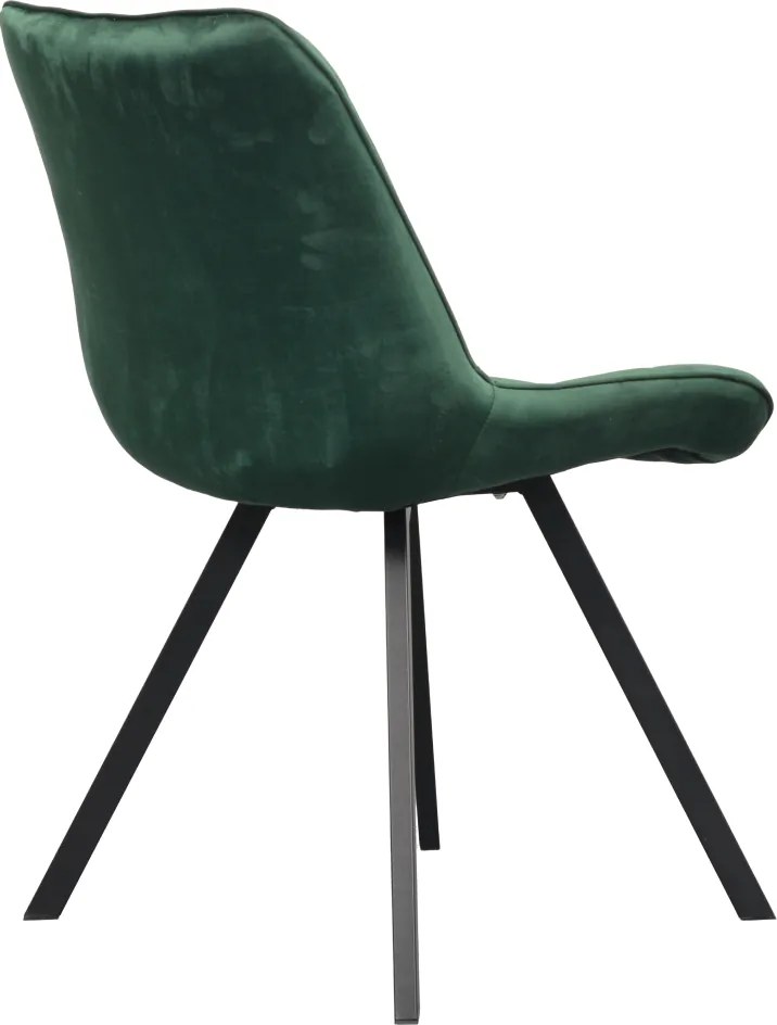 Étkezőszék, sötétzöld Velvet szövet/fekete, SAMIRA