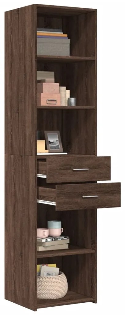 vidaXL barna tölgy színű szerelt fa magasszekrény 45 x 42,5 x 185 cm