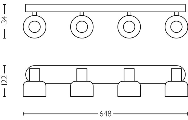 Philips - Spotlámpa SLEET 4xE14/25W/230V