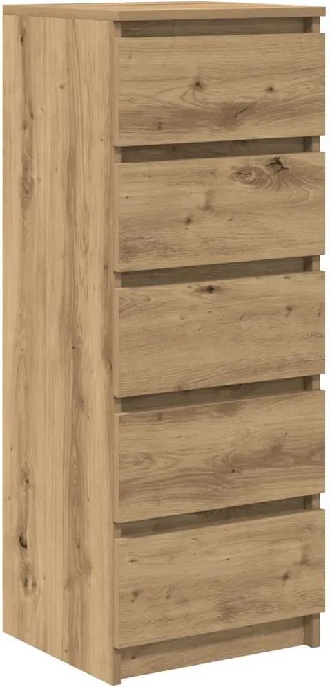 vidaXL kézműves tölgy szerelt fa tálalószekrény fiókos 37,5x35x99 cm