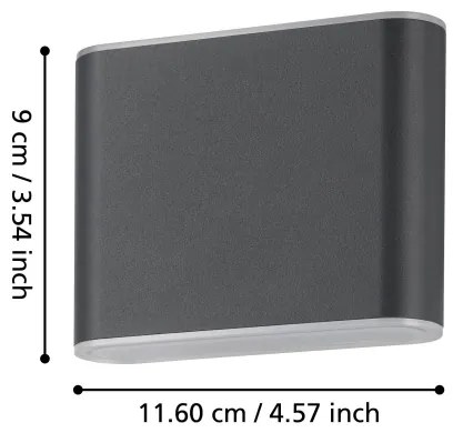 Eglo 901025 - LED Kültéri fali lámpa GRUTTI 2xLED/2,9W/230V IP65