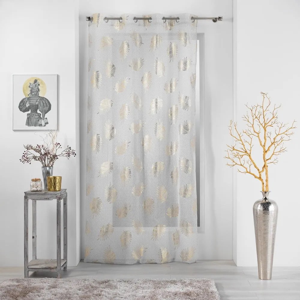 Bézs-aranyszínű átlátszó függöny 140x280 cm Sunny – douceur d'intérieur