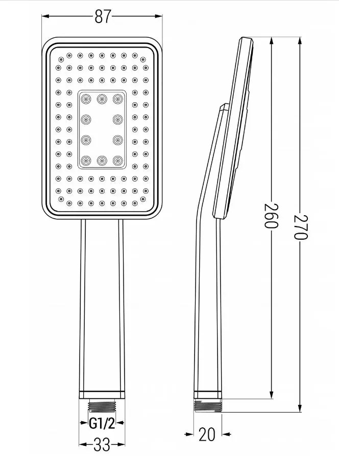 Mexen tartozékok - 1 pontos kézizuhany készlet R-54, fekete / króm, 785545053-71